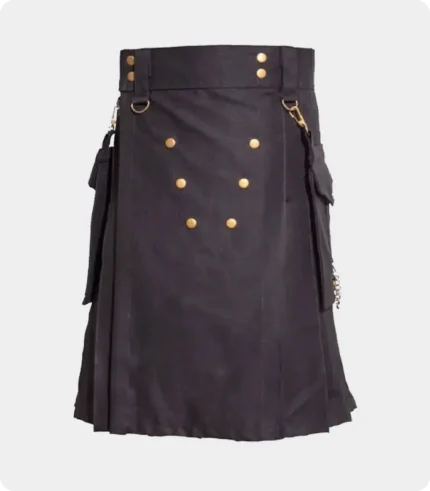 Black Deluxe Utility Kilt