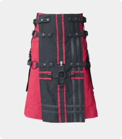 Black Red Deluxe Hybrid Utility Kilt