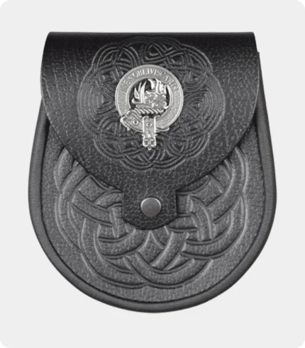 Clan Crest Celtic Embossed Leather Sporran