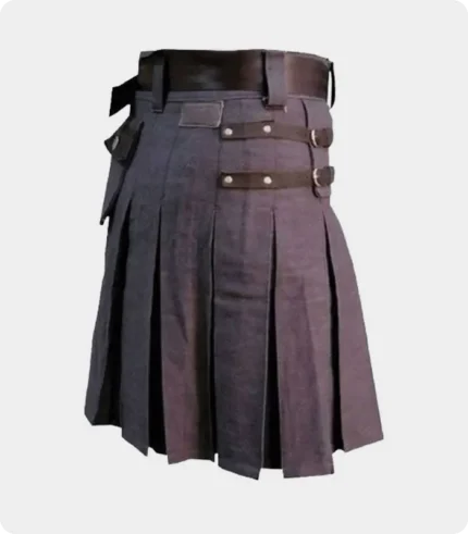 Heavy Duty Denim and Leather Kilt