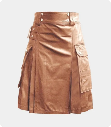 Luxurious Brown Leather Kilt