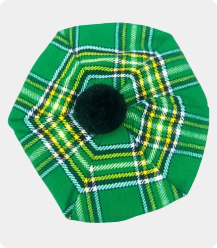 Irish Green Tartan Tam O Shanter Hat