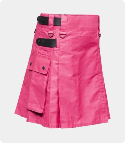 Women Pink Color Utility Kilt