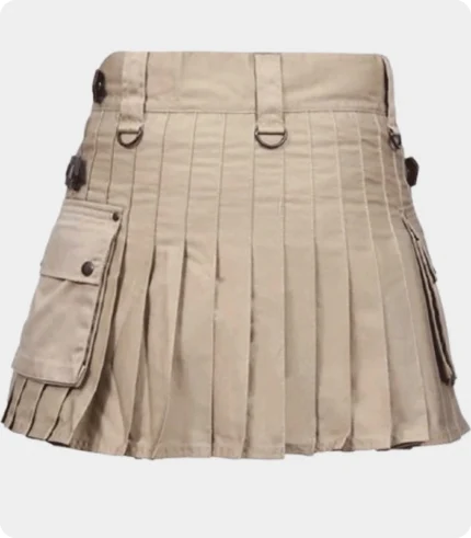 house of scotland deluxe utility kilt women khaki back