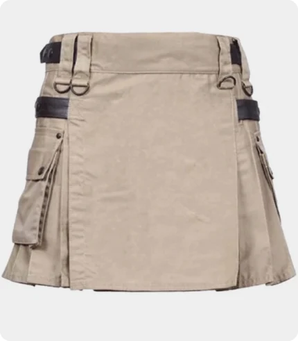 house of scotland deluxe utility kilt women khaki back (1)