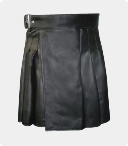 women black leather kilt